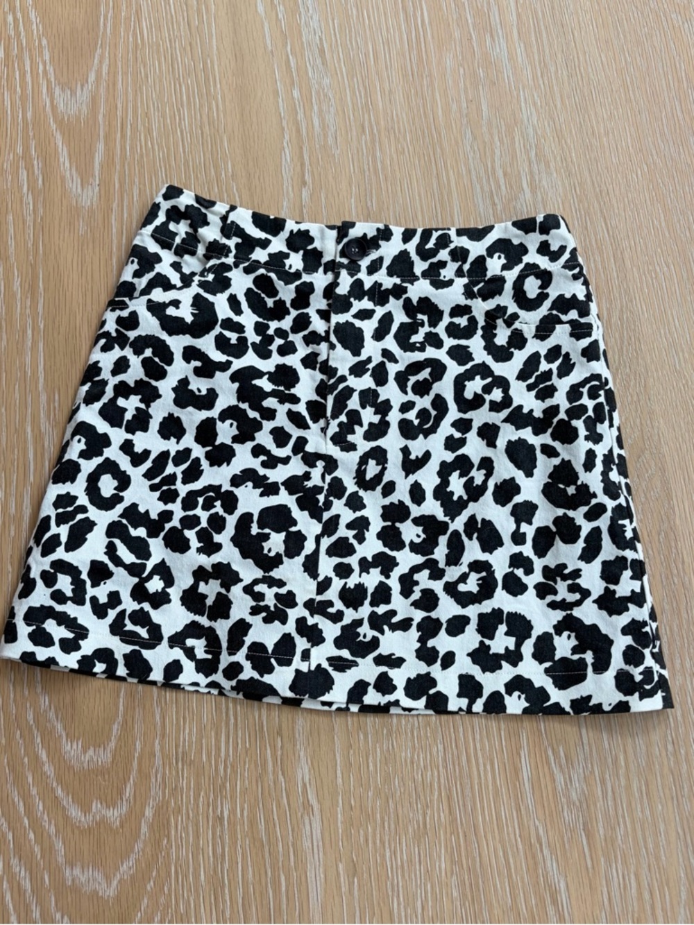Black & White Leopard Print Mini Skirt
